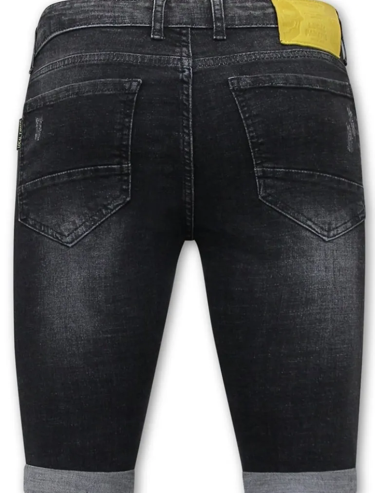 Heren Denim Short - Slim Fit - 1022 - Zwart