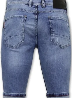 Heren Denim Short - Slim Fit - 1042 - Blauw