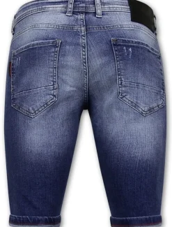 Heren Denim Short - Slim Fit - 1043 - Blauw