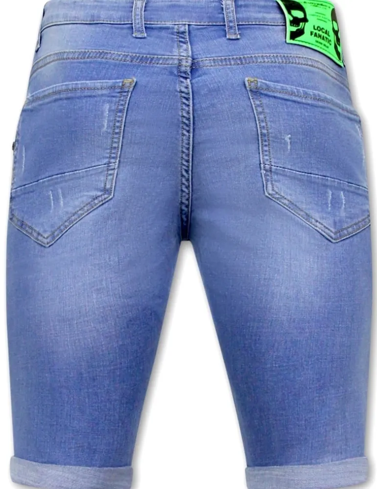 Heren Denim Short - Slim Fit - 1027 - Blauw
