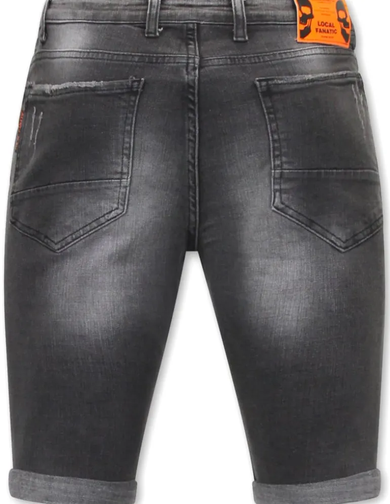 Heren Denim Short - Slim Fit - 1034 - Grijs