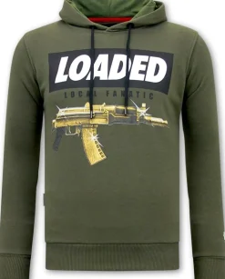 Hoodie Heren - Loaded Gun - Groen