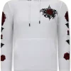 Hoodie Heren - Love & Roses - Wit