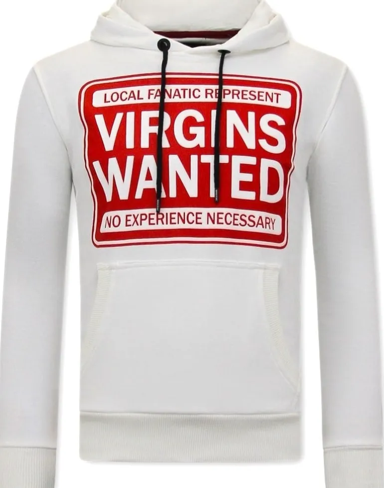 Hoodie Heren - Virgins Wanted - Wit