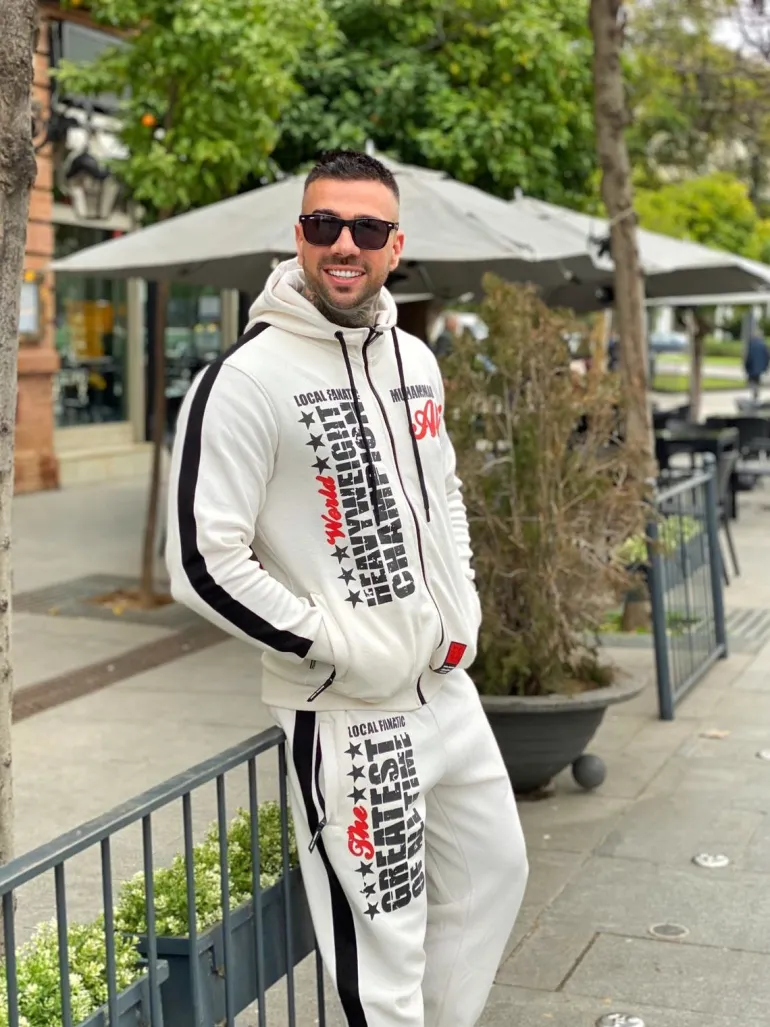 Joggingbroek Heren - Muhammad Ali - Wit