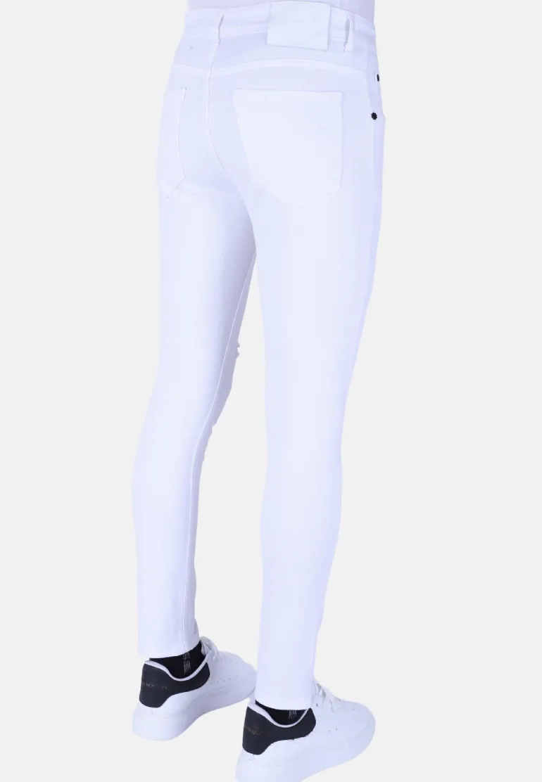 Plain Heren Jeans - Slim Fit -1089- Wit