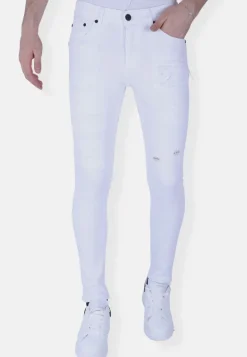 Ripped Heren Jeans - Slim Fit -1090- Wit
