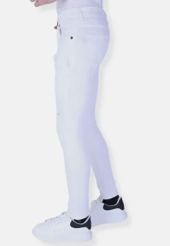 Ripped Heren Jeans - Slim Fit -1090- Wit