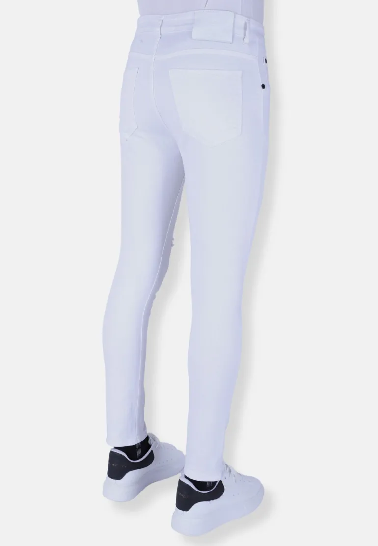 Ripped Heren Jeans - Slim Fit -1090- Wit
