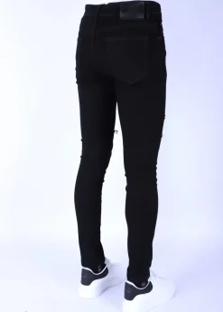 Ripped Heren Jeans - Slim Fit -1092- Zwart
