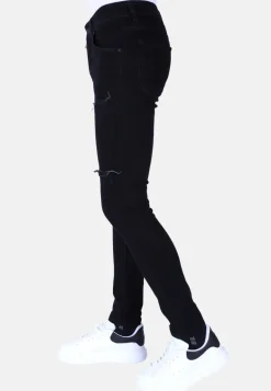 Ripped Heren Jeans - Slim Fit -1092- Zwart