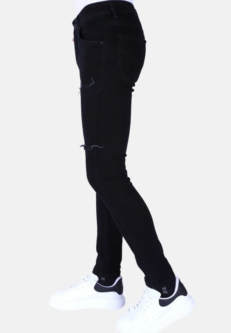 Ripped Heren Jeans - Slim Fit -1092- Zwart