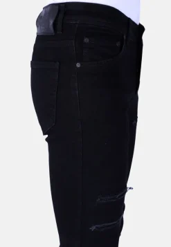 Ripped Heren Jeans - Slim Fit -1092- Zwart