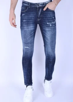 Ripped Jeans Heren - Slim Fit -1100- Blauw