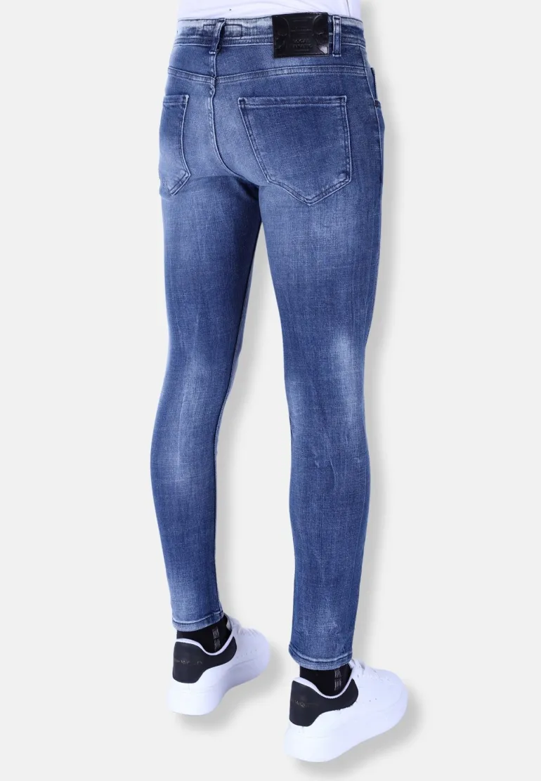 Ripped Jeans Heren - Slim Fit -1097- Blauw