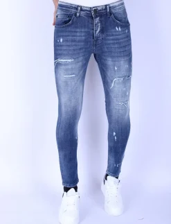 Ripped Jeans Heren - Slim Fit -1097- Blauw