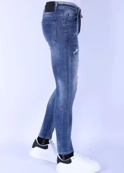 Ripped Jeans Heren - Slim Fit -1097- Blauw