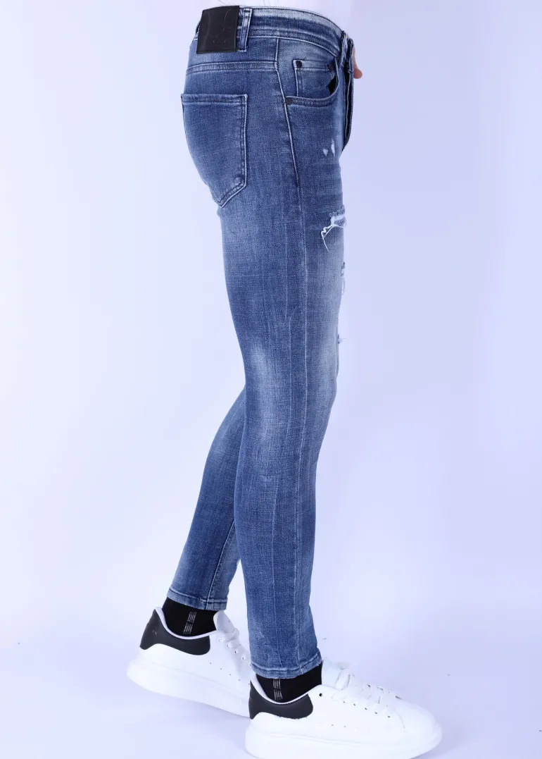 Ripped Jeans Heren - Slim Fit -1097- Blauw