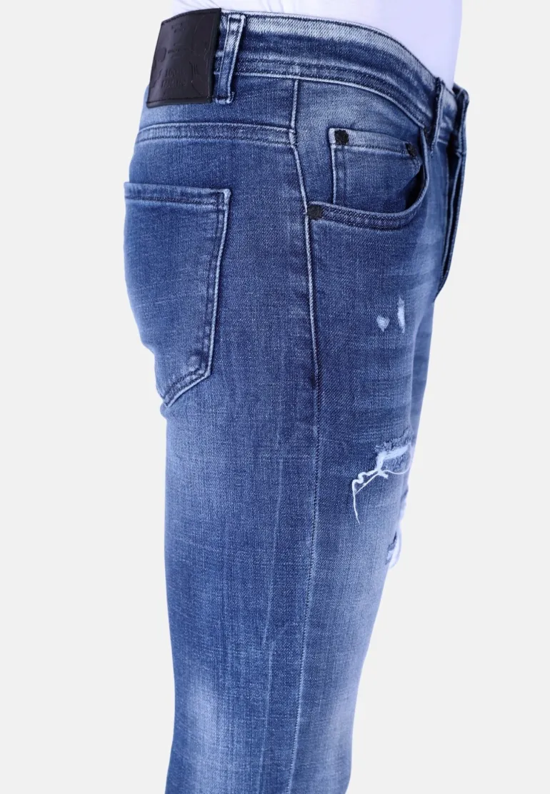 Ripped Jeans Heren - Slim Fit -1097- Blauw