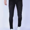 Ripped Plain Heren Jeans - Slim Fit -1106- Zwart