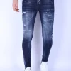Ripped Stonewash Jeans Heren - Slim Fit -1101- Blauw