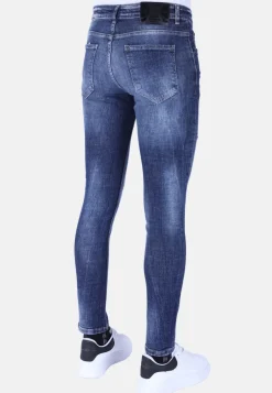 Stone Washed Jeans Heren - Slim Fit -1103- Blauw