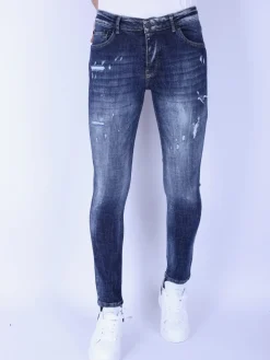 Stone Washed Jeans Heren - Slim Fit -1103- Blauw