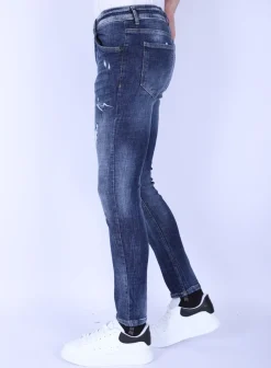 Stone Washed Jeans Heren - Slim Fit -1103- Blauw
