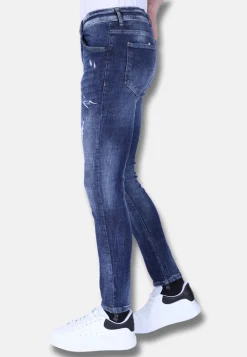 Stone Washed Jeans Heren - Slim Fit -1103- Blauw