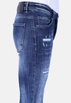 Stone Washed Jeans Heren - Slim Fit -1103- Blauw