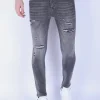 Stonewashed Mannen Jeans - Slim Fit -1093- Grijs