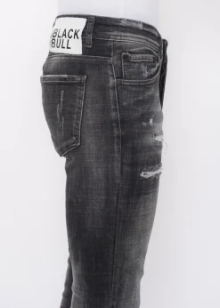 Stonewashed Mannen Jeans - Slim Fit -1085- Zwart