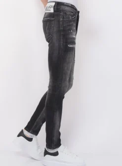 Stonewashed Mannen Jeans - Slim Fit -1085- Zwart