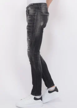 Stonewashed Mannen Jeans - Slim Fit -1085- Zwart