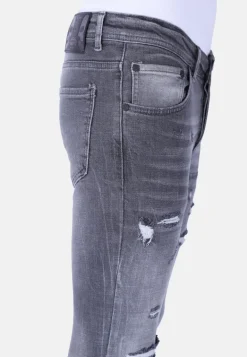 Stonewashed Mannen Jeans - Slim Fit -1093- Grijs