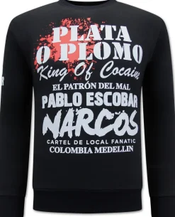 Sweater Heren - El Patron - Pablo Escobar - Zwart