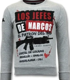 Sweater Heren - Los Jefes De Narcos - Grijs