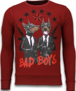 Sweater Heren - Bad Boys Pinscher - Bordeaux