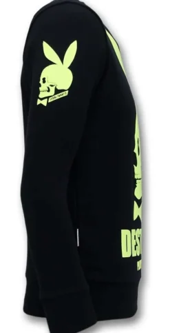 Sweater Heren - Destroyed Playtoy - Blauw