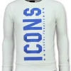Sweater Heren - ICONS Vertical - Wit