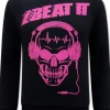 Sweater Heren - Just Beat It Print - Zwart