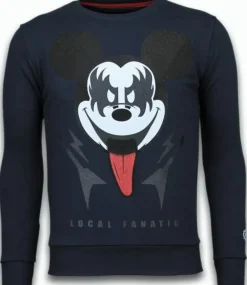 Sweater Heren - Kiss My Mickey - Blauw