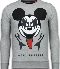 Sweater Heren - Kiss My Mickey - Grijs