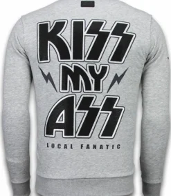 Sweater Heren - Kiss My Mickey - Grijs