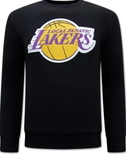 Sweater Heren - Lakers Print - Zwart