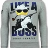 Sweater Heren - Like A Boss - Grijs