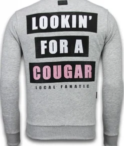 Sweater Heren - Lookin' For A Cougar - Grijs