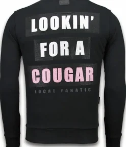 Sweater Heren - Lookin' For A Cougar - Zwart