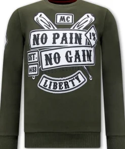 Sweater Heren - Mc No Pain No Gain 1% - Groen