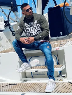 Sweater Heren - Mc No Pain No Gain 1% - Groen